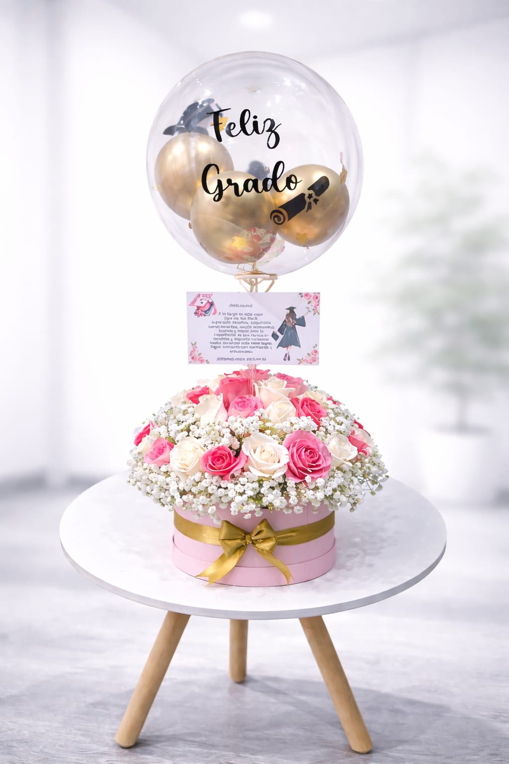 Cilindro de 36 Rosas + Globo Personalizado de Grado