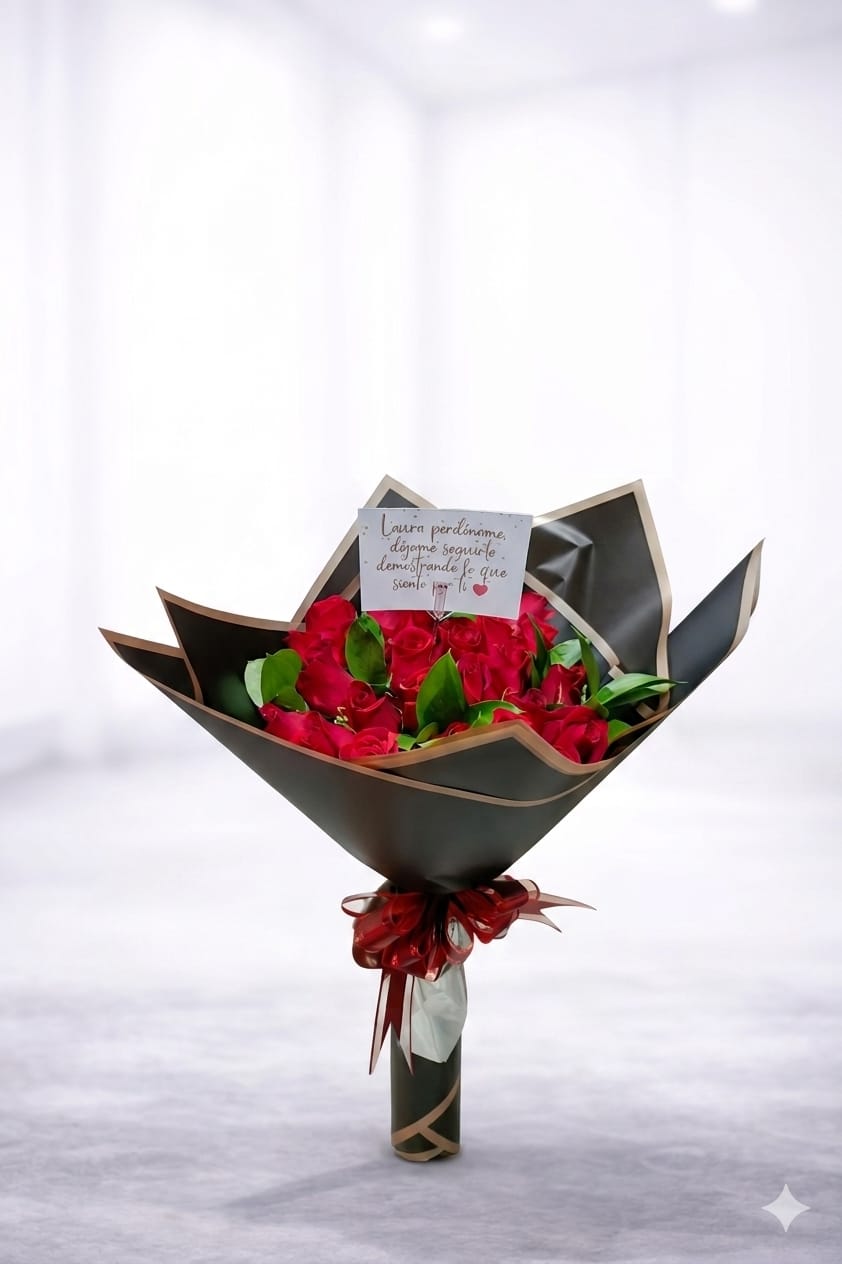 Bouquet 25 Rosas Envoltura en Papel Coreano